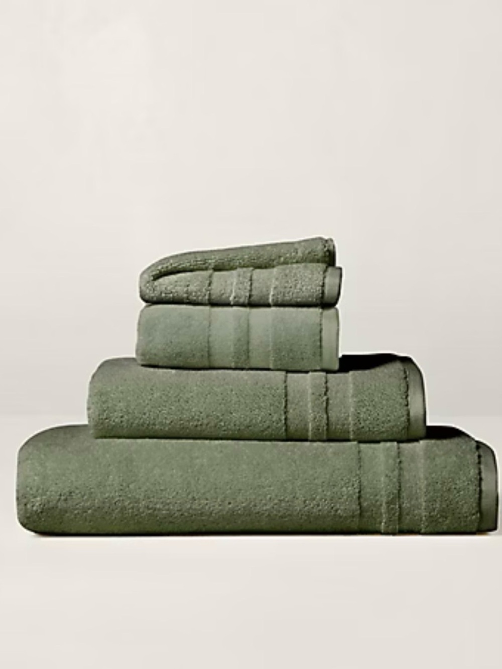 Lauren Ralph Lauren 4 pc Classic Plush Bath Towel Set - Sage Green Retail $110